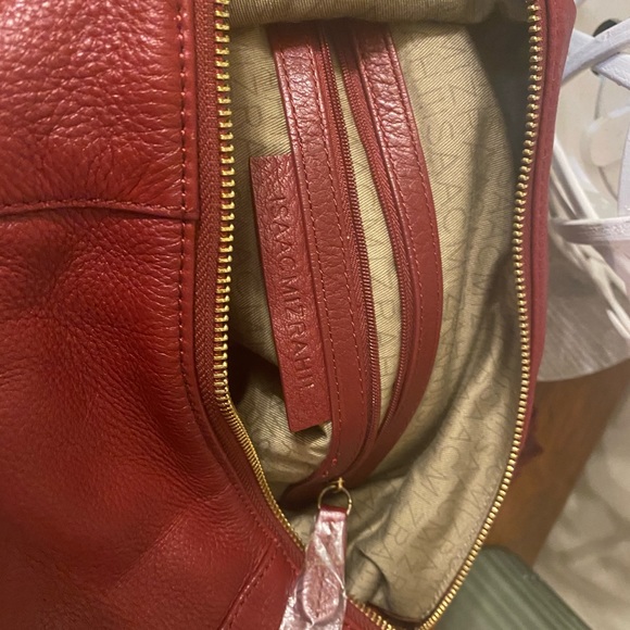 Isaac Mizrahi Deep Red Leather Bag - Picture 9 of 15
